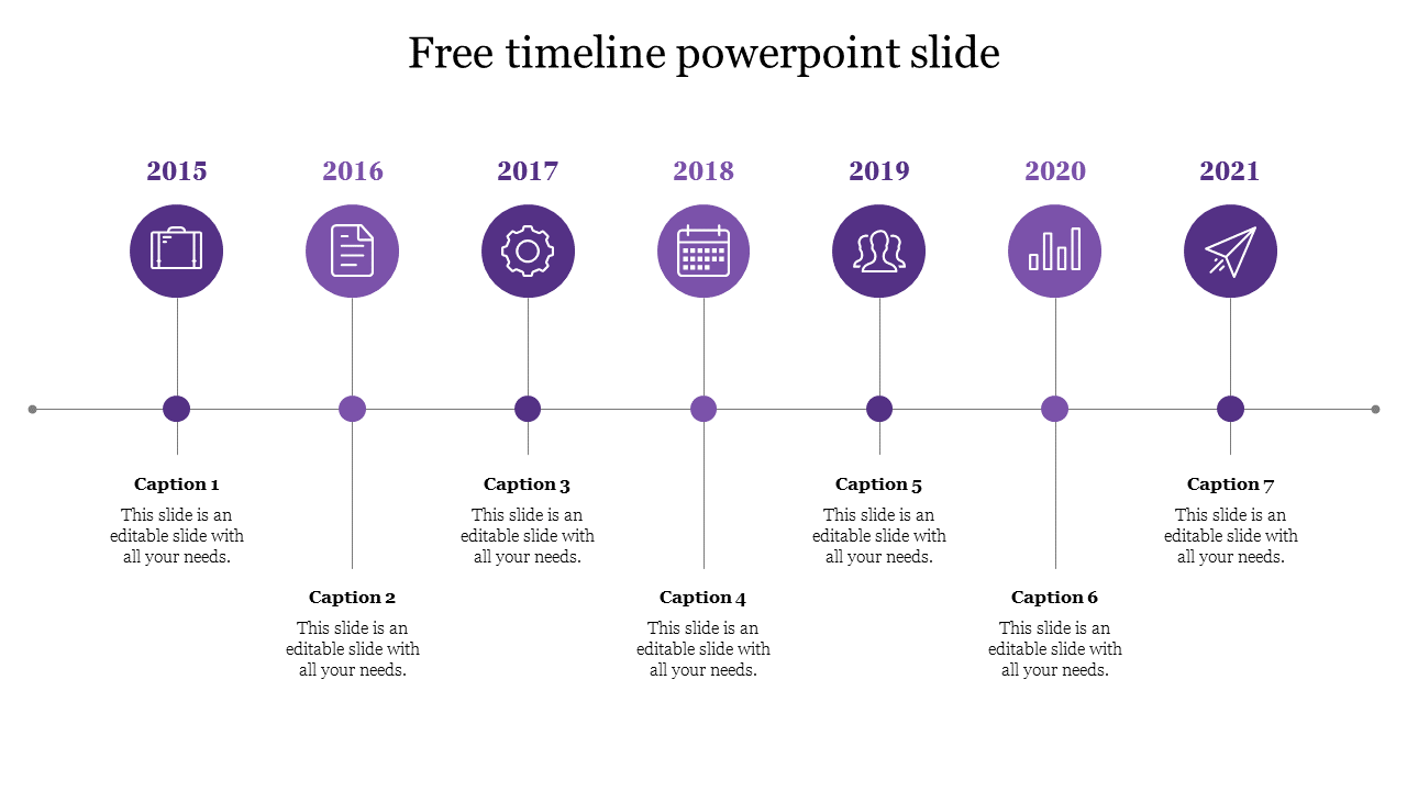 free timeline powerpoint slide-Purple